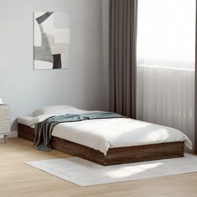 Estrutura cama s/ colchão derivados madeira carvalho castanho