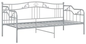 Sofá-cama 90x200 cm metal cinzento