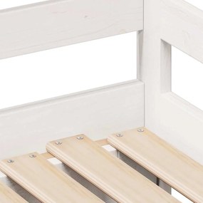Sofá-cama c/ gavetas 90x200cm madeira de pinho maciça branco