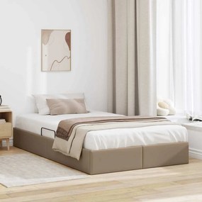 vidaXL Cama com Armazenamento Cappuccino 120 x 200 cm Couro sintético