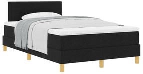 Cama Box Spring com Colchão Preta 120x200 cm Tecido