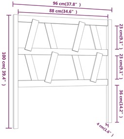 Cabeceira de cama 96x4x100 cm pinho maciço castanho mel