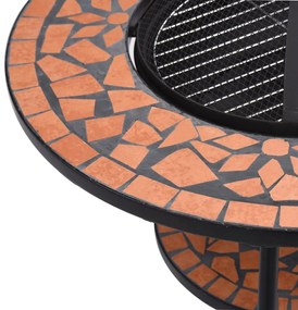 Mesa braseira em mosaico 68 cm cerâmica terracota