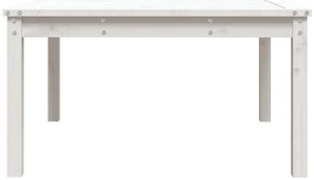 Mesa de jardim 82,5x82,5x45 cm madeira de pinho maciça branco