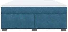 Cama com molas/colchão 180x200 cm veludo azul-escuro