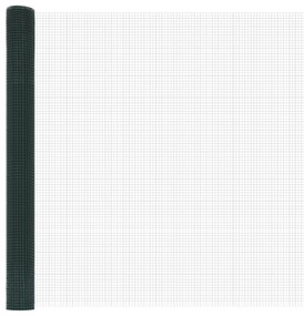 Cerca de Arame Soldado com 13 Postes Flangados Verde 1,6x25 m Aço