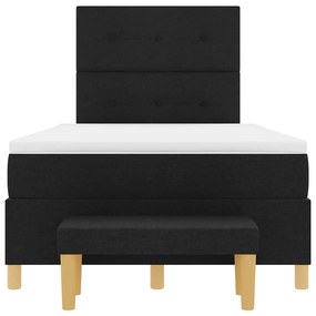 Cama Box Spring com Colchão e Banco vidaXL Preta 120x200 cm Tecido