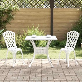 Conjunto de Bistro de Jardim 3 Peças vidaXL Branco em Alumínio Fundido