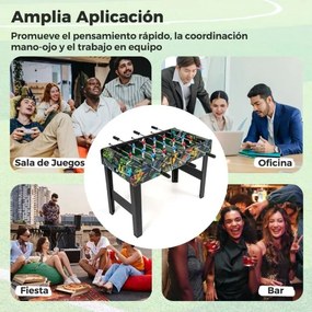 Mini mesa de matraquilhos 2 em 1 para crianças 94 x 51 x 69 cm com pernas removíveis, 2 bolas e marcadores Preta