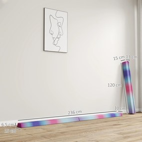 Barra de Equilíbrio de Ginástica Dobrável 236 cm com Base Antiderrapante Viga de Equilíbrio para Treino em Casa Multicor