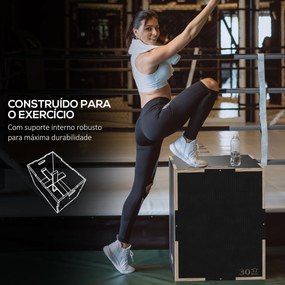 SPORTNOW Caixa Pliométrica com 3 Alturas Diferentes Caixa de Saltos pa