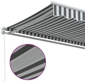 Toldo retrátil manual 450x350 cm antracite e branco