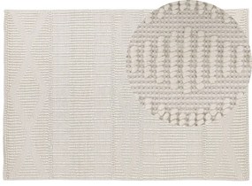 Tapete de lã creme claro 160 x 230 cm LAPSEKI Beliani