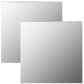 vidaXL Espelhos de parede 2 pcs 50x50 cm vidro quadrado