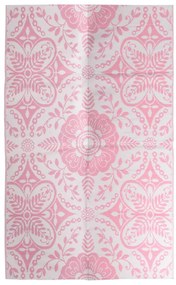 vidaXL Tapete de exterior 190x290 cm ARAKIL PP cor-de-rosa