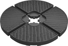 Outsunny Base para Chapéu de Sol de 4 Peças Recarregável com Areia 68 kg ou Água 52 kg para Jardim Pátio ou Terraço Preto | Aosom Portugal