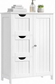 Armário de casa de banho com 3 gavetas, 1 prateleira ajustável, 30 x 60 x 81 cm Branco