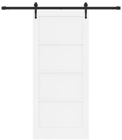 Porta Deslizante vidaXL com Conjunto de Hardware Branca 86x198.5 cm Ma