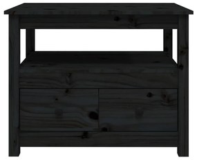 Mesa de centro 71x49x55 cm pinho maciço preto