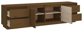 Móvel de TV 176x37x47,5 cm madeira de pinho maciça castanho mel