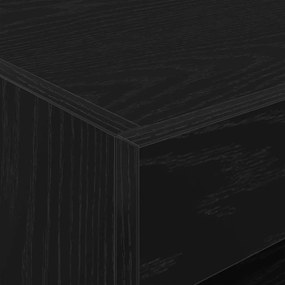 Cômoda de Cabeceira vidaXL com Luzes LED Carvalho Preto 50x40x45 cm