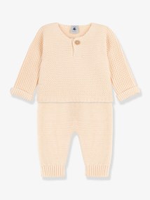 Conjunto de 2 peças, em tricot de algodão bio, da Petit Bateau branco