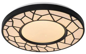 Luminária de teto preto 39 cm incl. LED com controle remoto - Luka Moderno