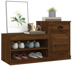 Sapateira 100x42x60 cm derivados de madeira carvalho castanho