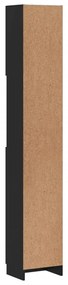 Armário de casa de banho 32x25,5x190 cm derivados madeira preto