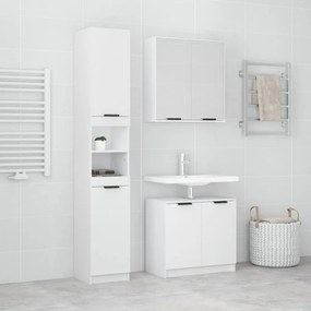 vidaXL 3 pcs conjunto móveis casa de banho madeira processada branco