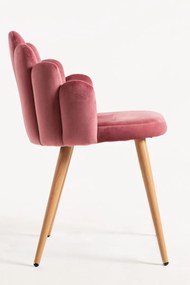 Cadeira Hand Veludo - Rosa
