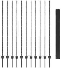 Conjunto de Cerca de Jardim Conjunto de 2 Cinza Metal 25 x 1,5 m