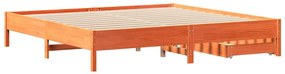 Cama sem colchão 180x200 cm pinho maciço castanho-mel