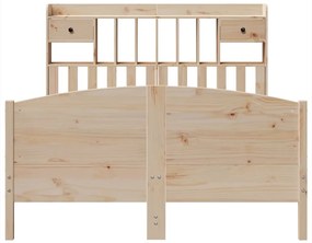 Cama com estante sem colchão 150x200 cm pinho maciço
