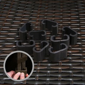 Conjunto Jardim de mesa e cadeiras de jardim em poliratán castanho/creme