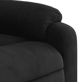 Poltrona de massagens reclinável elétrica microfibra preto