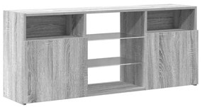 Móvel de TV com luzes LED 120x30x50 cm sonoma cinzento
