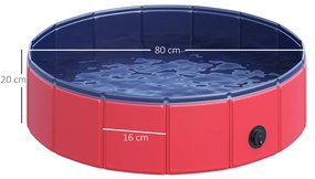 PawHut Piscina Dobrável para Cães Gatos Banheira Portátil para Animais