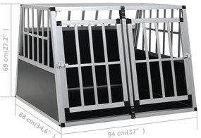 Transportadora para cães com porta dupla 94x88x69 cm