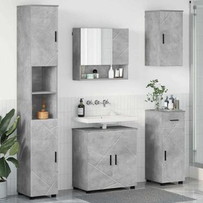 vidaXL Conjunto de Móveis para Banheiro 5 pcs Cinzento cimento