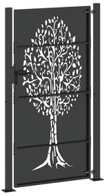 Portão de Jardim Preto 105 x 175 cm Aço com Revestimento em Pó