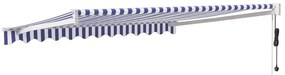 Toldo retrátil automático 3,5x2,5 m azul e branco