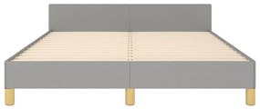 Estrutura de cama sem colchão 140x190 cm tecido cinzento-claro
