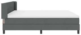 Cama Box Cinza Escuro com Colchão, 200x200 cm, Tecido