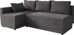 Sofá de canto Columbus 149, Cama com arrumação, 210x135x85cm, 105 kg, Pernas: Plástico, Madeira: Pinheiro