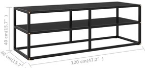 Móvel de TV 120x40x40 cm vidro preto