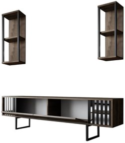 Unidade TV Chrome Line – Nogueira e Preto – Estrutura de 180 cm