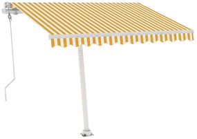 Toldo automático independente 350x250 cm amarelo e branco
