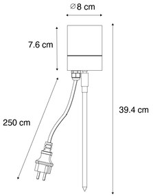 Ponto de espiga moderno preto AR70 ajustável IP44 - Solo Moderno