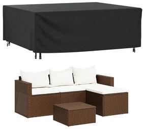 Capas móveis de jardim 2pcs 200x160x70cm impermeável 420D preto